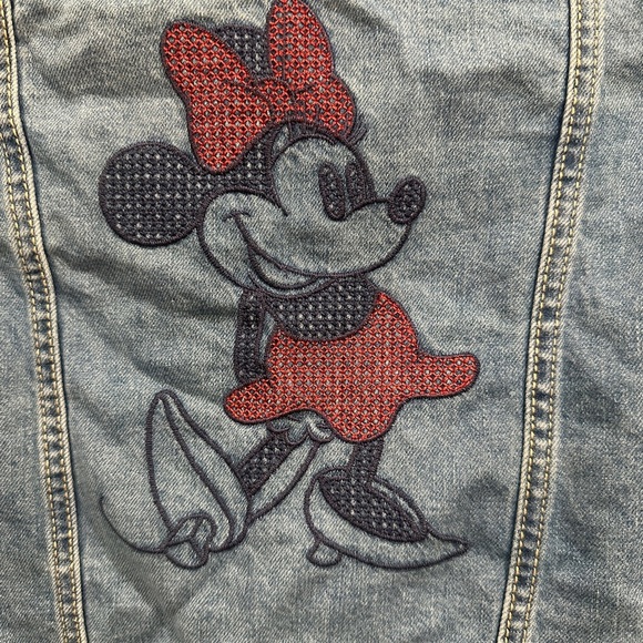 Gap Kids x Disney Minnie Mouse Denim Jacket XL (12) Embroidered Jean Jacket NWT - Picture 4 of 7